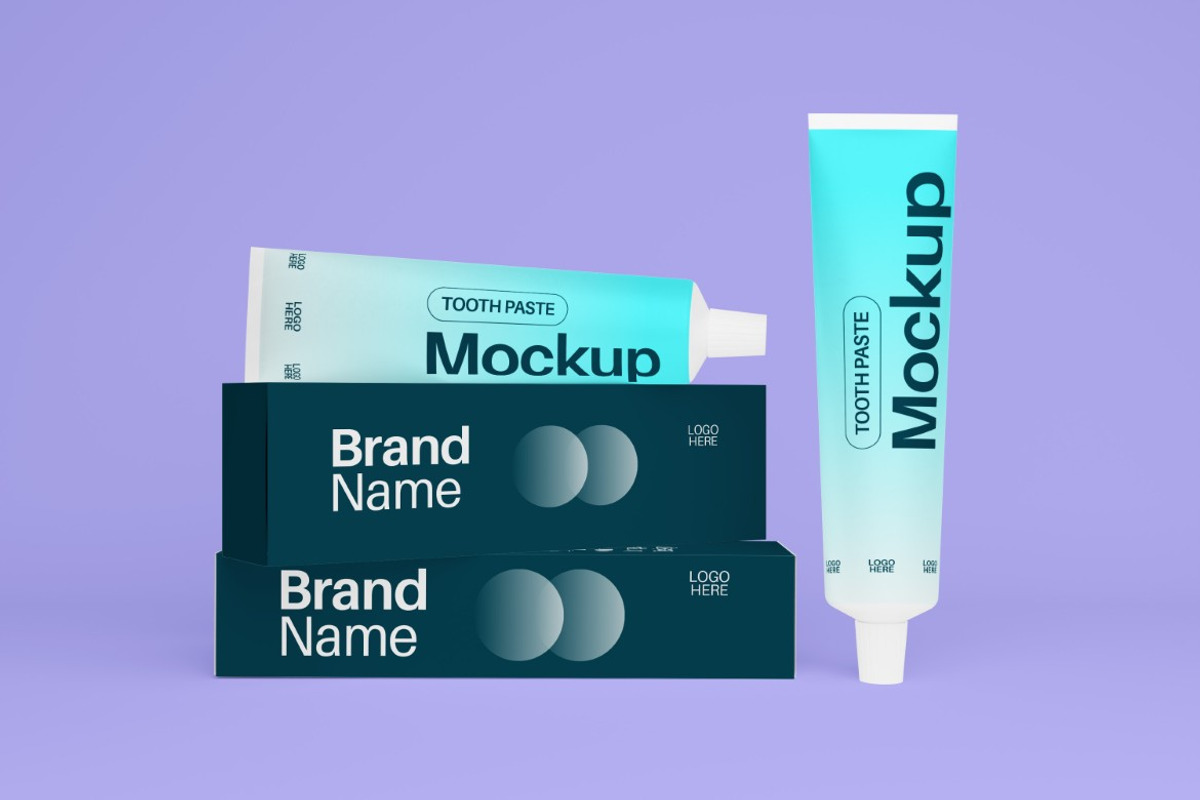 Toothpaste Tube & Packaging Mockup, a Packaging Mockup by graphicook (Photo 4 of 4)