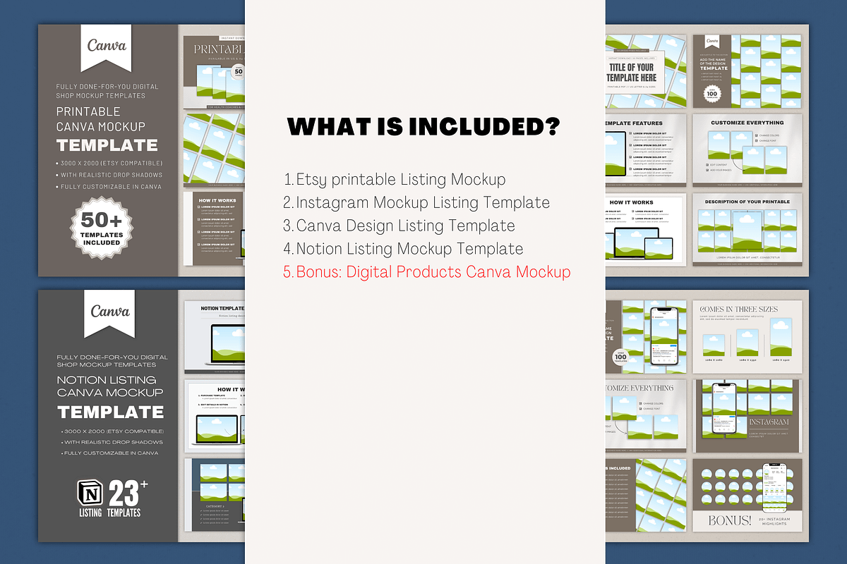 Etsy Listing Mockup | Canva Bundle, a Product Mockup by Designs by Darowan (Photo 9 of 10)
