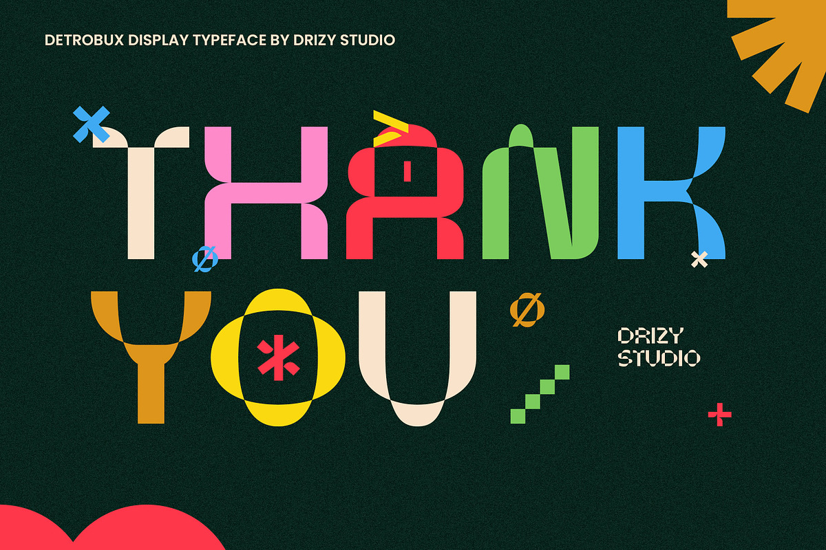 Detrobux - Experimental Folded Font, a Sans Serif Font by Drizy (Photo 10 of 10)