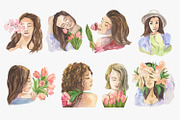 Spring bouquet watercolor clipart, a Decorative Illustration by Love Watercolor Store (Thumbnail 4 of 9)