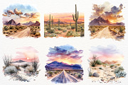 Western Landscape Clipart Cactus PNG, a Decorative Illustration by SugarCloudStudioArt (Thumbnail 6 of 8)