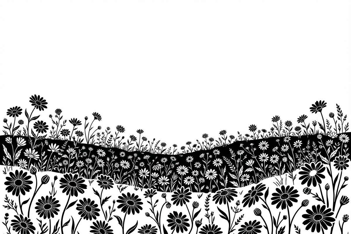 60 Daisy Flower Field Silhouette, a Seasonal Illustration by Amazin_art (Photo 9 of 36)