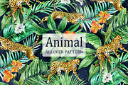 Watercolor Tropical Leopard Print, a Pattern Graphic by Gullenda (Thumbnail 1 of 6)