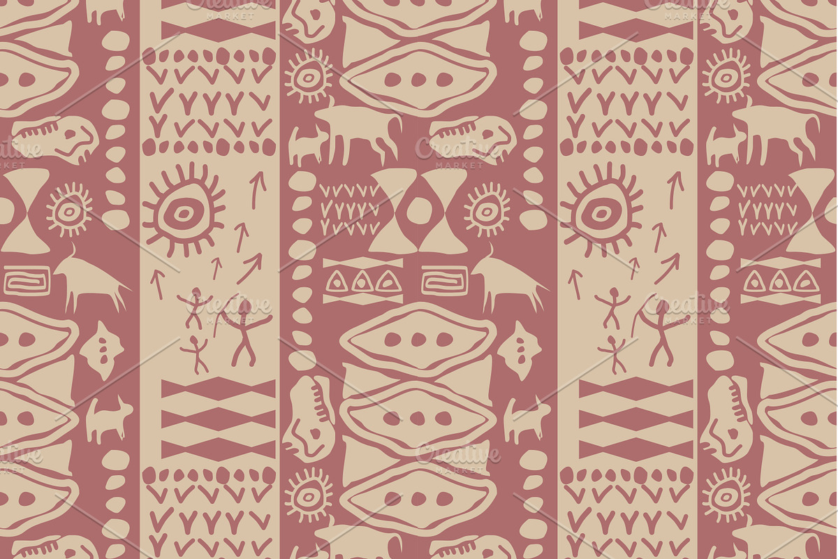 Cave Art Patterns, a Pattern Graphic by ThaiByGaew (Photo 5 of 12)