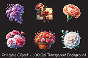 Carnation Flower Watercolor Clipart, an Illustration by RobertsArt (Thumbnail 3 of 8)