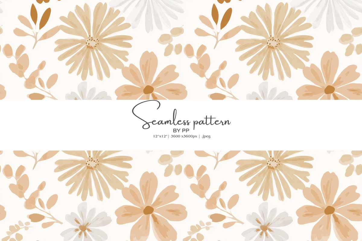 neutral floral seamless pattern