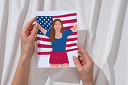Independence Day Woman Clipart, a Seasonal Illustration by Made bynath (Thumbnail 3 of 5)