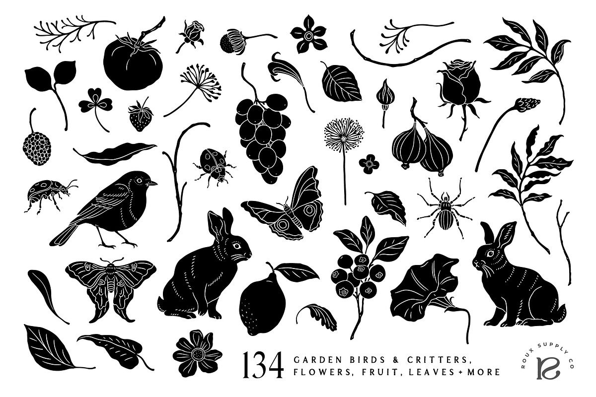 Shadow Garden Vector Collection, a Decorative Illustration by rouxsupplyco (Photo 12 of 17)