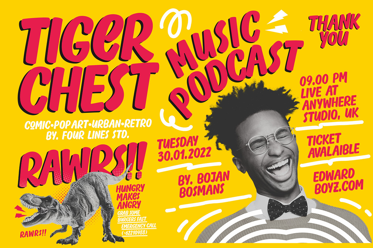 50% Tiger Chest – Urban Display Font, a Sans Serif Font by Four Lines Std. (Photo 9 of 9)