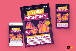 Cyber Monday Tech Sale Flyer Set, a Flyer Template by MMPixelCraft
