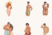Watercolor Beach Romance Clipart, a Person Illustration by BusyDaydesign (Thumbnail 5 of 9)