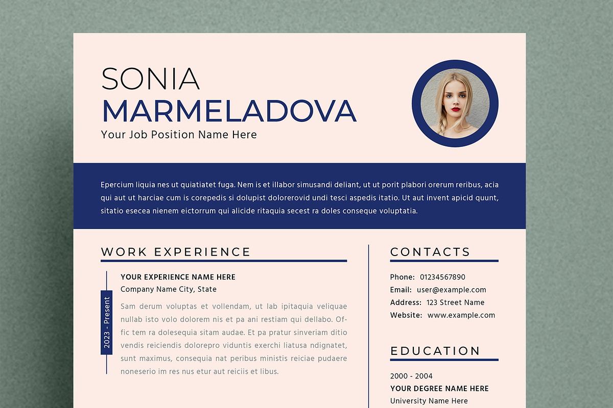 Resume Template Layout, a Resume Template by ContestDesign (Photo 2 of 4)