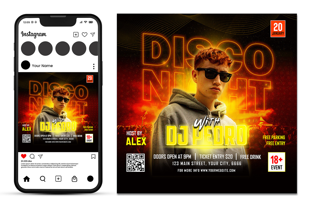 Music Dj flyer template, a Brochure Template by AbcStudio