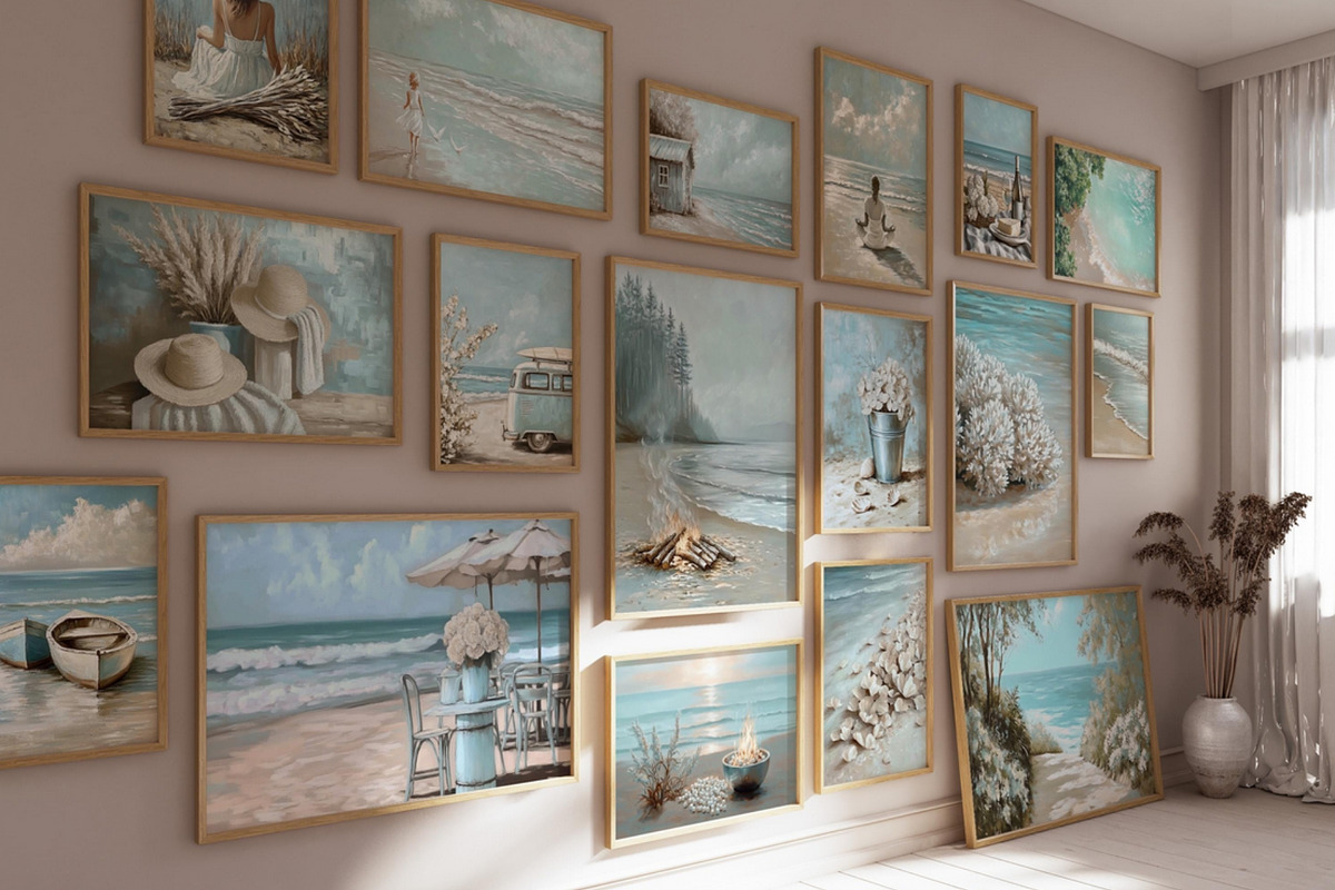 Coastal Beach Wall Art Collection, a Decorative Illustration by PrintablesByFranklyn (Photo 1 of 9)