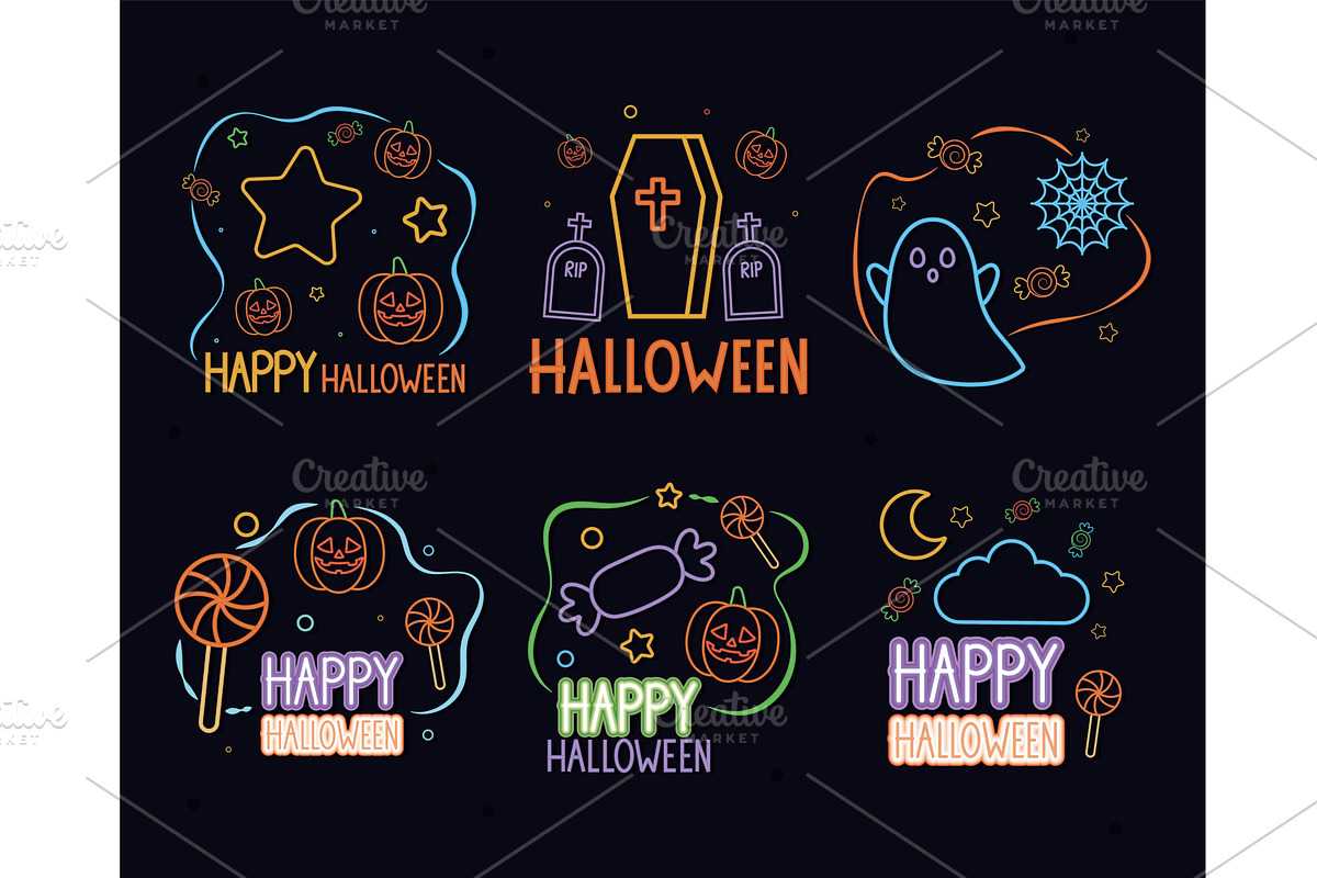 halloween illustrations set, an Illustration by studiogstock