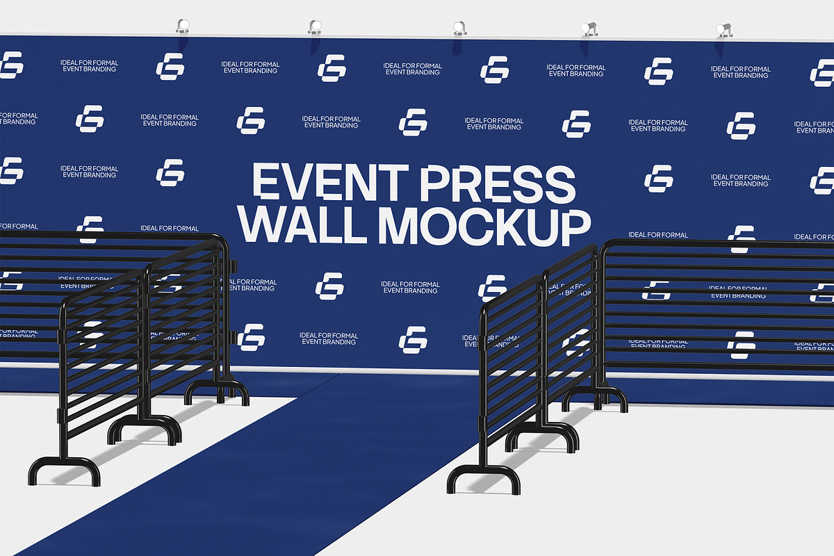 Event Press Wall Mockup, an Advertising Mockup by Unerispace (Photo 2 of 5)