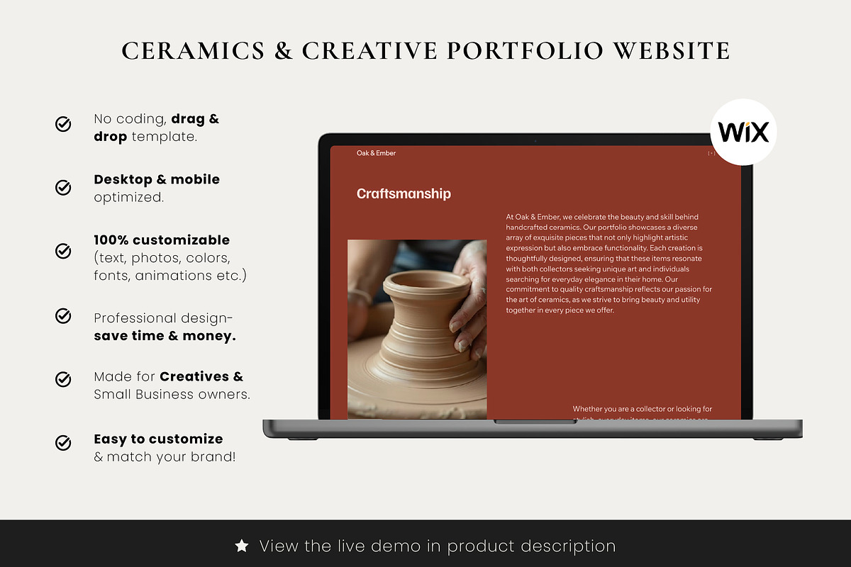 Wix Ceramics, Pottery Studio Website, a Wix Template by Sky Dore Design (Photo 4 of 10)