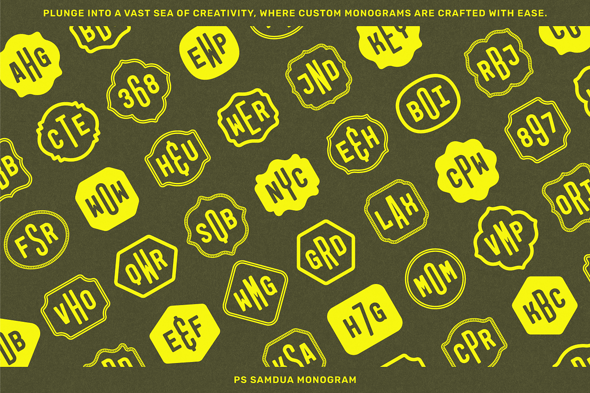 3 Letter Monogram Maker - PS Samdua, a Sans Serif Font by Para-Scope Design (Photo 2 of 8)