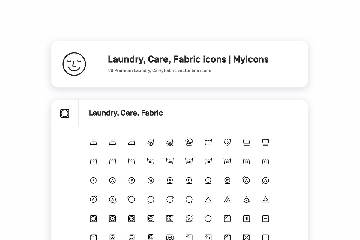 Laundry Symbols, Washing Line icons, an Outline Icon by Myicons (Photo 5 of 5)