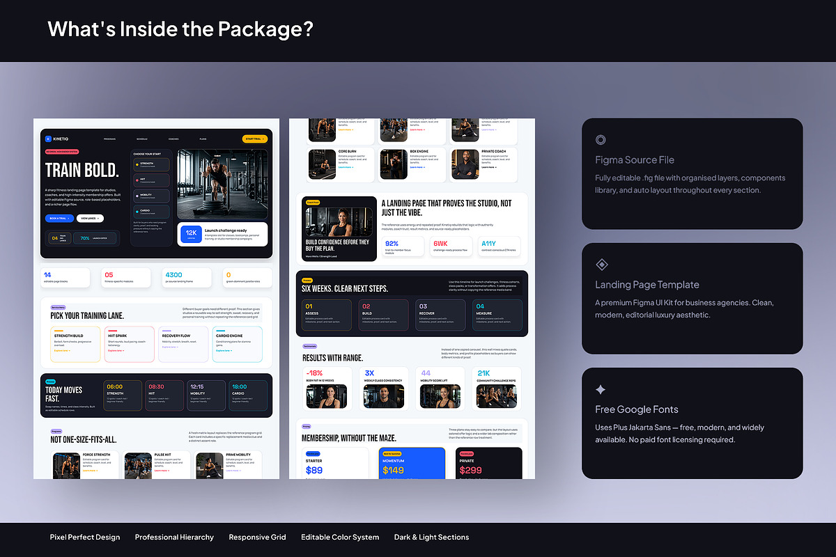 Fitness Studio Landing Page Template, an UI Kit Template by Pitchlook.Studio (Photo 3 of 3)