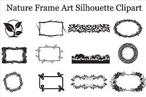 Nature Frame Art Silhouette Clipart, a Graphic by hafijul