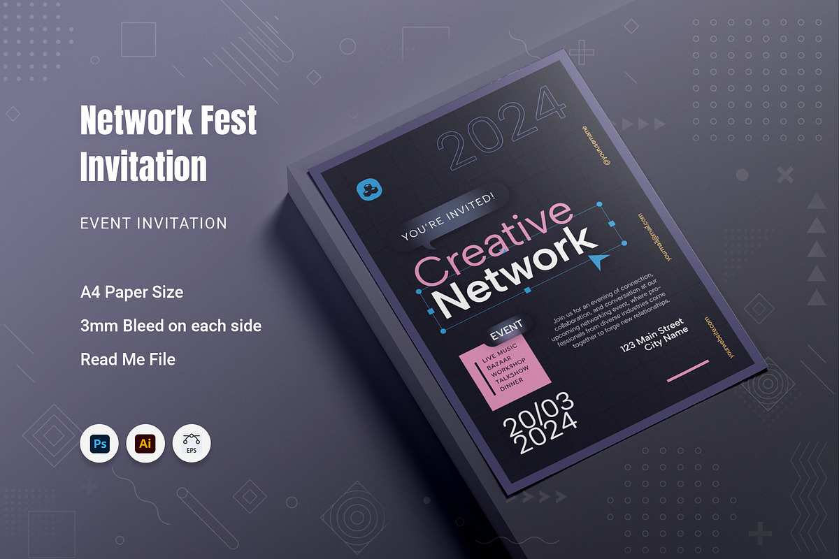 Network Fest Event Invitation, an Invitation Template by Fannan Studio (Photo 1 of 2)