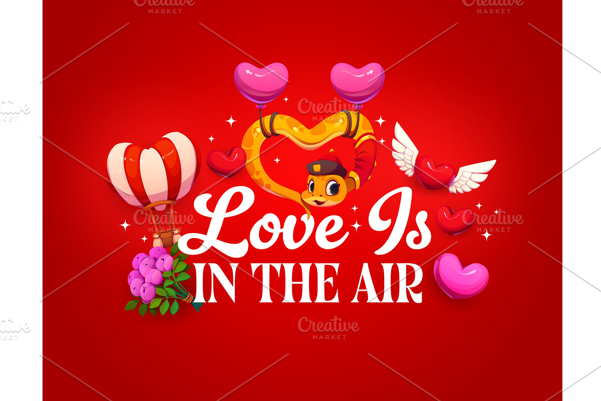Valentine day love is in the air, a Seasonal Illustration by Vector Tradition