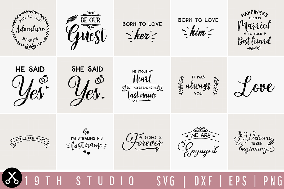 Wedding SVG Bundle | MB27, an Illustration by Craft House SVG (Photo 2 of 4)