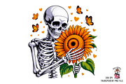 Skeleton Hugging Sunflower PNG, a Graphic by Clipart Bloom (Thumbnail 3 of 12)