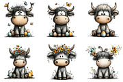 Whimsical Easter Highland Cow Clipar, an Illustration by CraftArtStudio (Thumbnail 5 of 6)