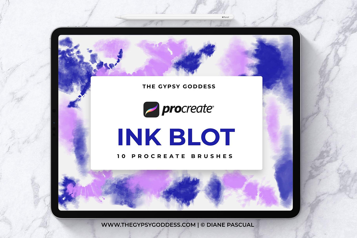 Procreate Ink Blot Brushes Vol 1, a Brush Add-On by The Gypsy Goddess (Photo 1 of 7)