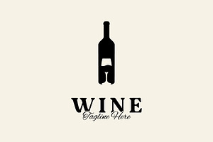 Wineglass Bottle Wine logo, a Branding & Logo Template by Atlantis X Nurman Arbai