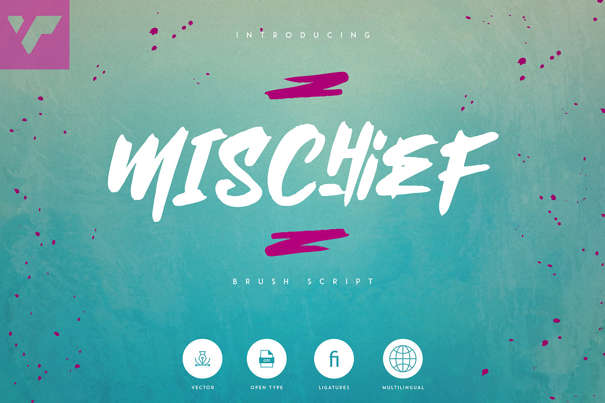 Mischief - Brush font + Extras