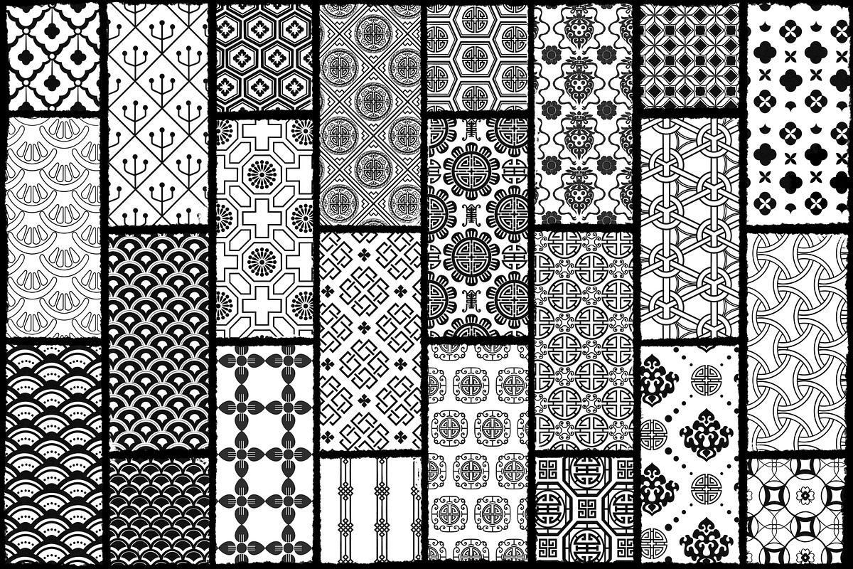 Traditional Asian Pattern brushes, a Brush Add-On by TheWhiteCatLab (Photo 4 of 7)