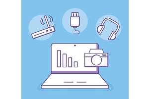 laptop various devices, a Technology Illustration by studiogstock