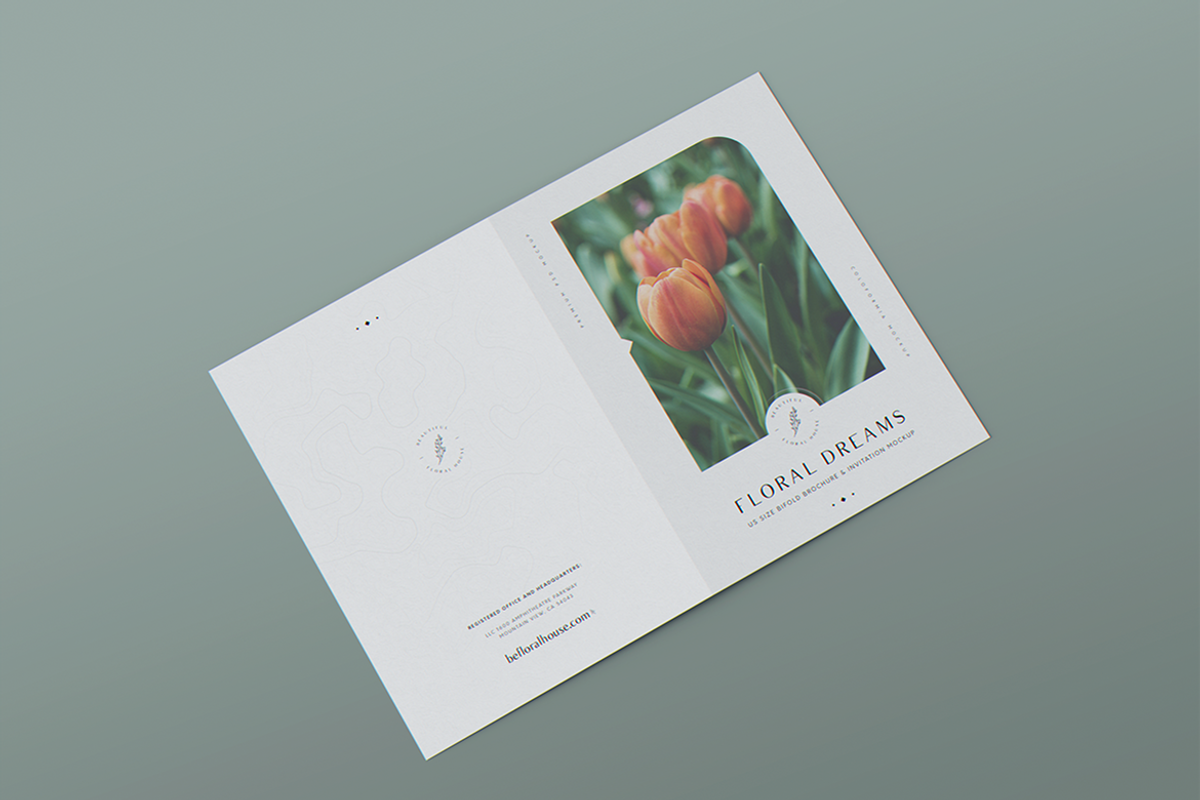 US Size Bifold Brochure MockUp, a Brochure Template by coloformia (Photo 3 of 12)