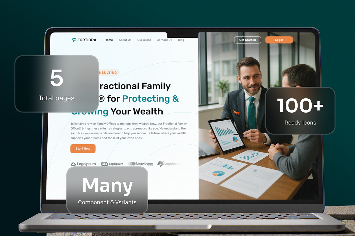 Fortiora - Wealth Consultant Web Kit, a Landing Page Template by Agensip Design Agency (Photo 4 of 10)