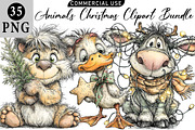 Animals Christmas Clipart Bundle, an Illustration by Daily.Designs (Thumbnail 1 of 5)