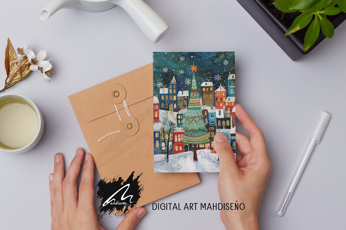 Twinkling Whimsy City, Christmas Kit, a Seasonal Illustration by Digital Art Mahdiseño (Photo 10 of 10)