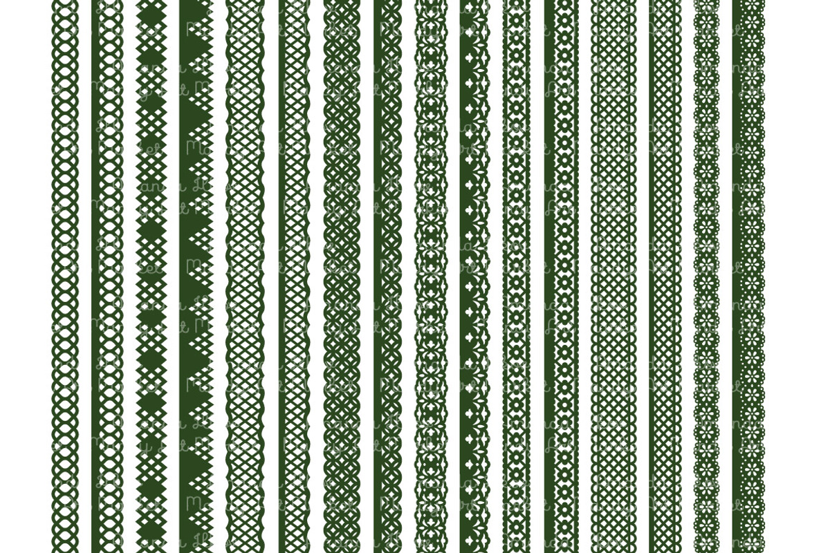 Forest Green Vector Lace Borders, an Illustration by Amanda Ilkov (Photo 2 of 5)