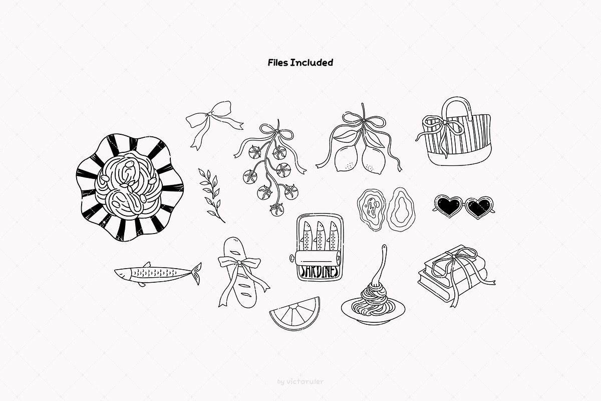 La Dolce Vita: Italian Clipart, a Food Illustration by Victoruler (Photo 3 of 9)