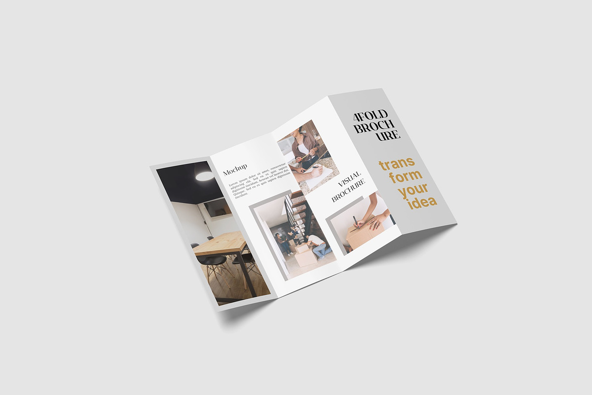 Four-Fold (4 fold) Brochure Mockups, a Books & Magazine Mockup by Lxadesign (Photo 7 of 14)