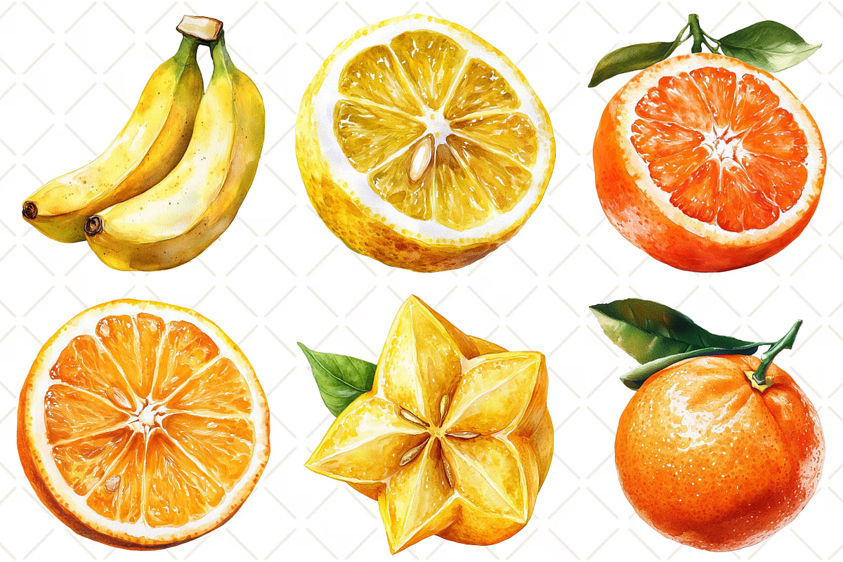Watercolor Summer Fruit Clipart, an Illustration by Black Bird Studio (Photo 5 of 5)