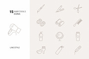 Haircare and tools icons set, an Outline Icon by mayrum (Thumbnail 1 of 2)