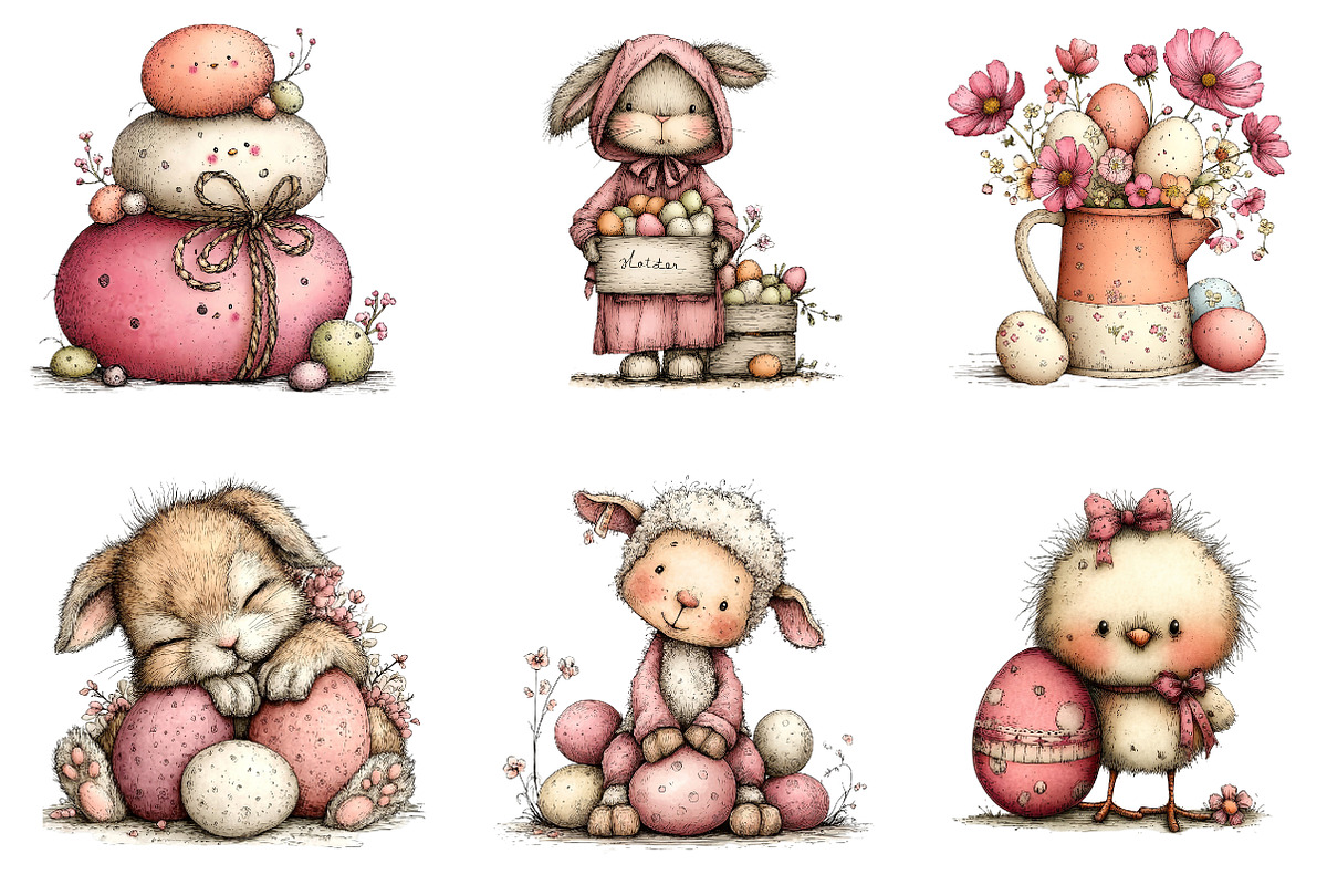 Farmhouse Easter Decor Clipart, an Illustration by CreationArt (Photo 2 of 7)