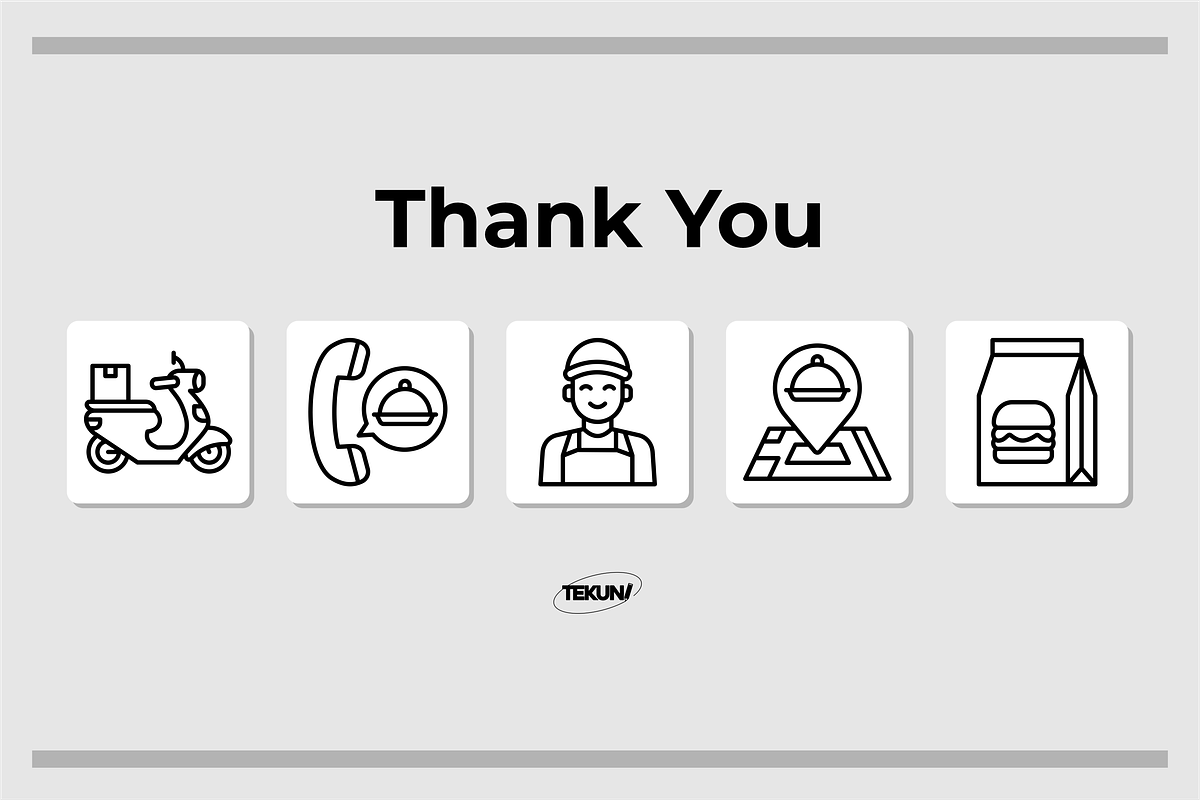 Food and Delivery Outline Icons, an Outline Icon by Tekuni (Photo 6 of 6)