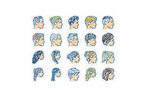 hairstyle portrait hair fashion, an Object Illustration by pikepicture