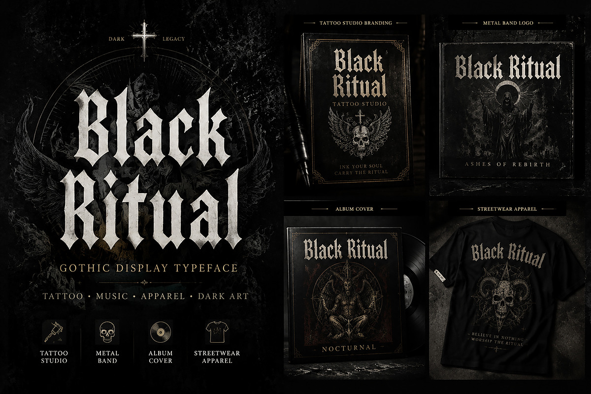 Black Ritual – Gothic Blackletter, a Blackletter Font by Wow Magic (Photo 3 of 4)