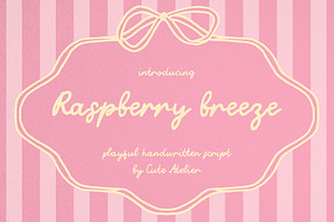 Raspberry beeze - handwritten font, a Handwritten Font by Cute Atelier