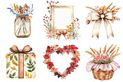Peach Colored Autumn Clipart, an Illustration by Watercolor design (Thumbnail 4 of 5)